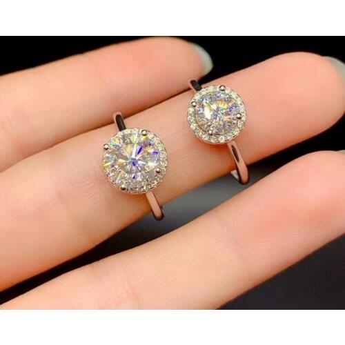 Crackling moissanite gemstone ring for women jewelry engagement ring for wedding 925 sterling silver ring birthday New Year gift