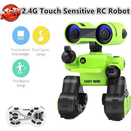 Intelligent Programming Remote Control Robot RC 2.4G Touch Sensing Music Dance Robot Model Interactive Toys Electric Kids Toys