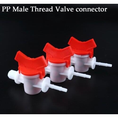 2Pcs 4~12mm To G1/4'' Male Thread Ball Valve PP Plastic Garden Micro Irrigation Connector Aquarium Air Pump Soft Hose Barb Joint