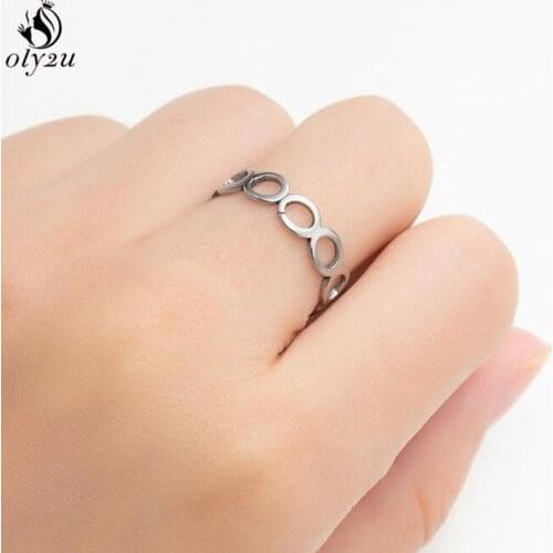 New Fashion Round Hollow Ring Set for Women Metal Geometric Circle Punk Ring Charm Stackable Ring Fashion Jewelry Gift