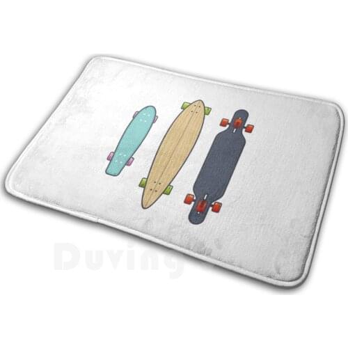 Skate Longboard Colection Mat Rug Carpet Anti-Slip Floor Mats Bedroom Skate Long Longboard Sports Weed Movies Superhero