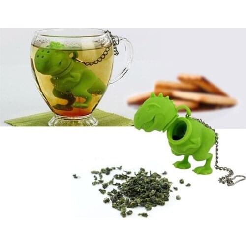 Creative Popular New Silicone Dinosaur Tea Infuser Loose Leaf Strainer Herbal Filter Diffuser Kitchen Accessories Tea Bag Holder