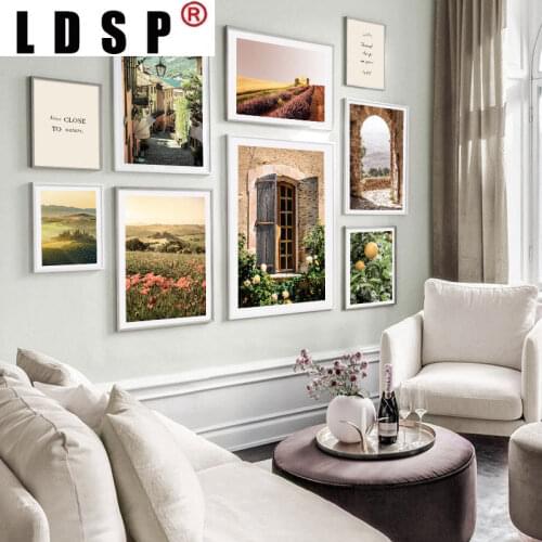 LDSP Nordic Sunshine Green Nature Landscape Canvas Painting Wall Art Print Poster Picture Living Room Home Decor