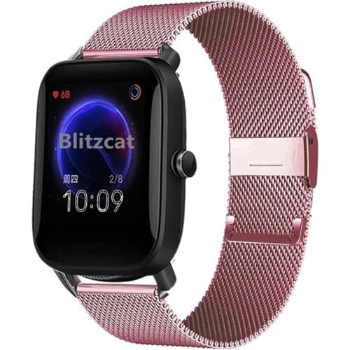 Milanese Loop Strap for Xiaomi Huami Amazfit Bip U Pro Lite S/Gts 2 Mini /Haylou ls02 Band Bracelet Stainless Steel Wristband
