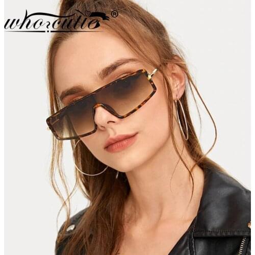 Fashion Flat Top One Pieces Sunglasses Men Women 2019 Brand Design Vintage Retro Mirror Futuristic Sun Glasses Lady Oculos S044