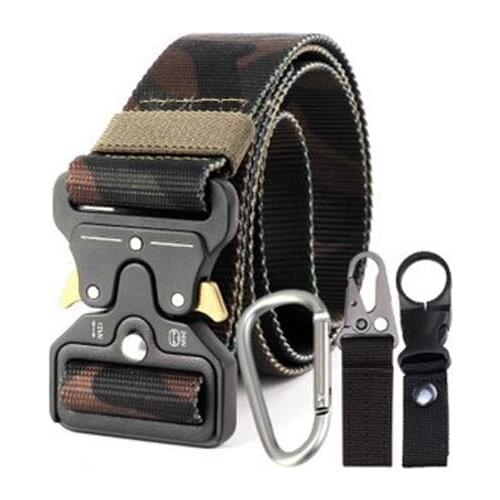 Men Belt Nylon Army Accessories Outdoor Activity Hunting Waistband Multi Function Combat Survival High Quality Male Fashion 2021