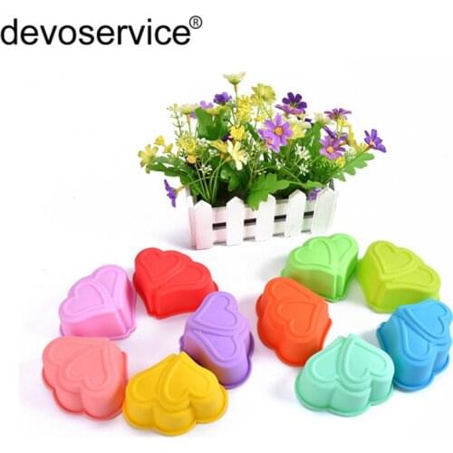 New Double-Heart Silicone Pudding Jelly Mold Cake Chocolate Mold Baking Tools Candy Embossed Molds Cake Kitchen Tool