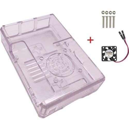 New Case ABS transparent/ red/blue/black housing with CPU cooling fan for Raspberry Pi 3 Model B/B+ DIY Video Game Console