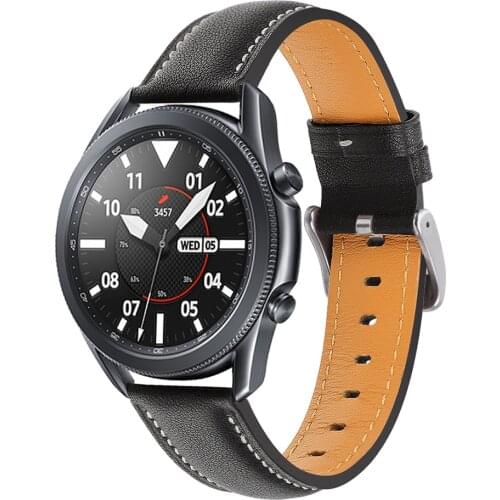 Official Genuine Leather Band for Samsung Galaxy Watch 3 45mm 41mm Watch Strap Replacement for Galaxy Watch 45mm 41mm Watchbands