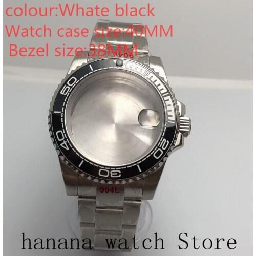 Suitable for NH35 / NH36 Mingzhu2813 Miyota stainless steel self-winding 40mm case, sapphire shiny black rotating bezel