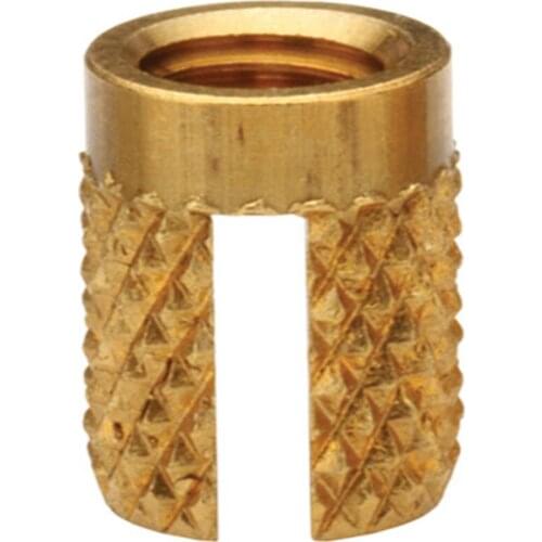 PPB-M3/M4/M5/M6 Brass Insert Nut Insertos Knurling Press-in Threaded Inserts Knukles Thru-Threaded Plain Knurled Nuts Inserti PC