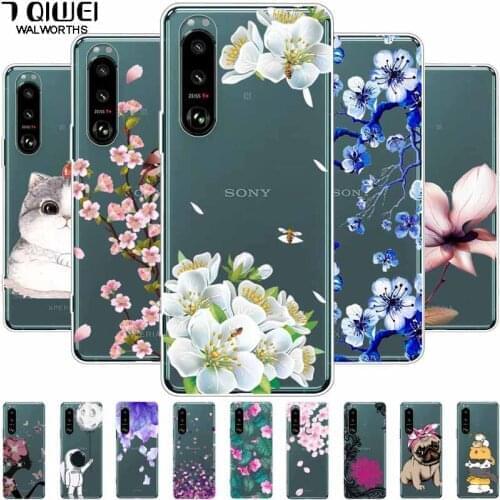 Clear Soft Case For Sony Xperia 1 XZ4 Back Cover Transparent Silicone Bumper for Sony Xperia 5 / 10 Plus Coque for Xperia1 Funda