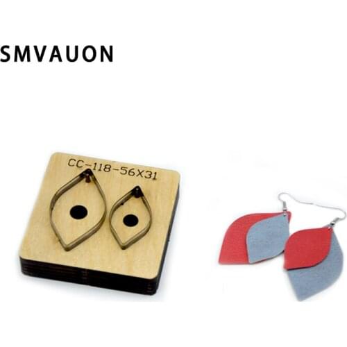 SMVAUON Christmas Die Cut DIY Teardrop Earrings Punch Blade Rule Cutting Mold Wood Die Cutter Leather Paper Crafts Leather Tools
