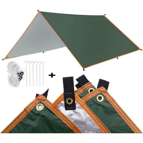 4x3m 3x3m Awning Waterproof Tarp Tent Shade Ultralight Garden Canopy Sunshade Outdoor Camping Hammock Rain Fly Beach Sun Shelter