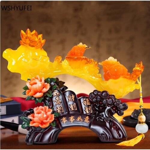Traditional Resin Feng Shui Ornaments Living Room Lucky Fortune Decore Housewarming Gifts Crafts Home Decoration Accessories
