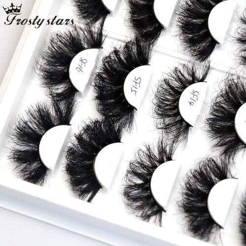 Premium Messy Eye Lashes Fluffy Handmade False Eyelashes 25mm 5D Thick Mink Lashes Top Quality Dramatic Long Mink Eyelashes