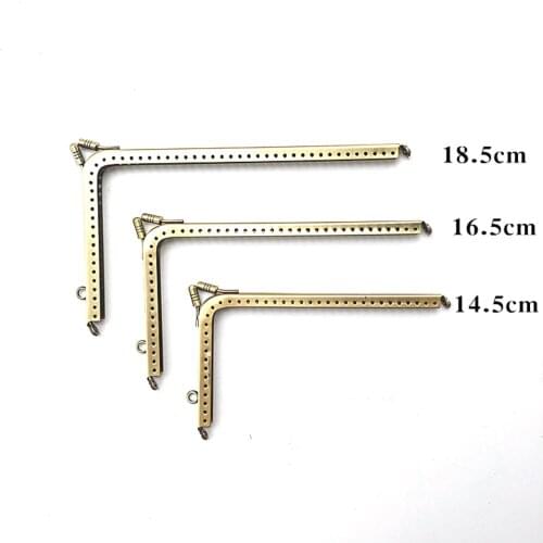 10PCS Bronze Tone Right Angle Embossed Purse Phone Bag Frames Locks Wallet Clasps DIY Crafts Sewing Accessories 14.5/16.5/18.5cm