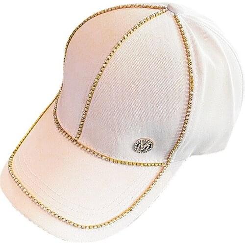 New M Beaded Letter- Printing Womens Baseball Cap Spring and Summer Korean Style Multi-Functional Fashion Cotton Letter Sun Hat