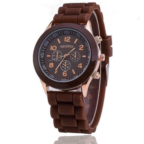 Hot Sales Geneva Brand Silicone Women Watch Ladies Fashion Dress Quartz Wristwatch Female Watch montre femme erkek kol saati