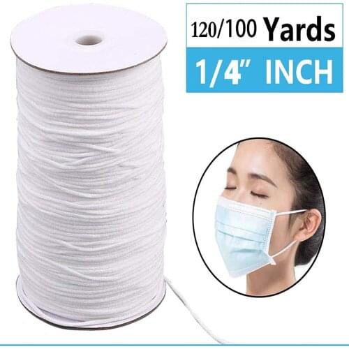1/4inch 120 yard Elastic softer band cord stretch Crafts Flat Braided great Stretch Strap for sewing mask