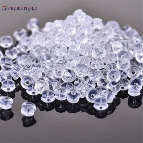 100PCS Clear Soft Silicone Rubber Earring Backs Plug Cap Hambugers Stoppers Ear Post Rubber Earring Posts And Backs Ea plug