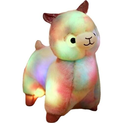 35cm Luminous Led Alpaca Llama Plush Toy Stuffed Animal Dolls Cute Alpacasso Sheep Plush Doll Kids Kawaii Birthday Gifts