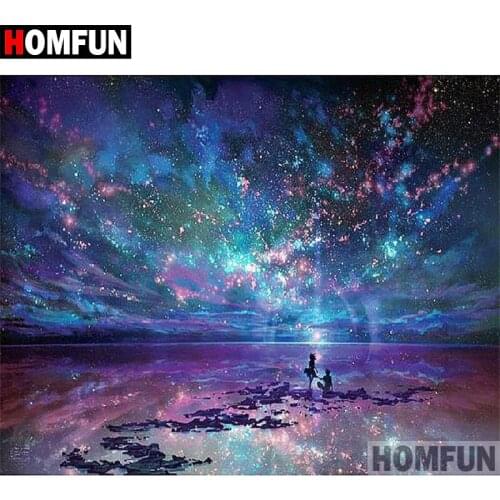 HOMFUN 5D DIY Diamond Painting Full Square/Round Drill "Starry sky" 3D Embroidery Cross Stitch gift Home Decor A02234