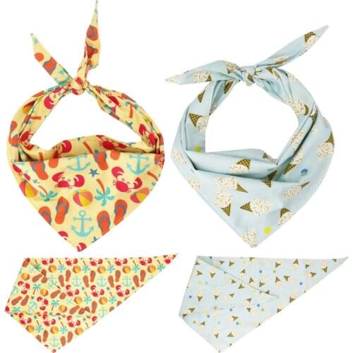 Ice cream Dog Bandana Reversible Bandana Tie on Bandana Dog Scarf Pet Dog Accessory for Gifts