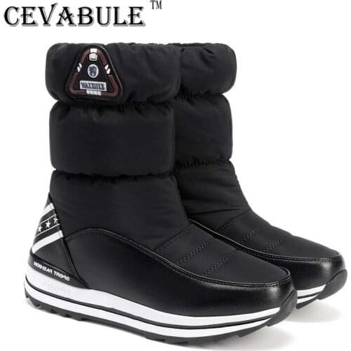CEVABULE 2021 Elegant Stitching Down Cloth Boots Wedges Casual Shoes Rocking Shoes Snow Black Boots Platform Boots TYX