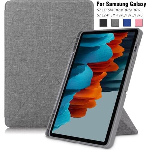 For Samsung Galaxy Tab S7 11 Inch/S7 Plus 12.4 inch Case 2020 T870 T875 T876 T970 T975 Smart Magnetic Stand Tablet Cover Case