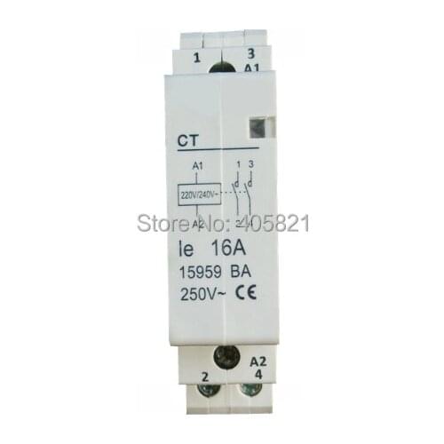 CT1-16 2P 16A 220V/230V 50/60HZ Din rail Household ac contactor 2NO