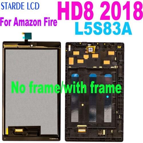 For Amazon Fire HD8 HD 8 8th Gen 2018 L5S83A LCD Display Touch Screen Digitizer Assembly with Frame
