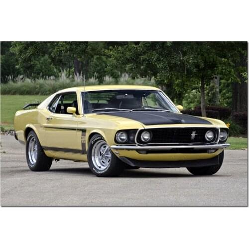 Ford Mustang Boss 302 Classic Muscle Car Poster Print for Home Decor Wall Art Picture For Living Room Decor Canvas Painting