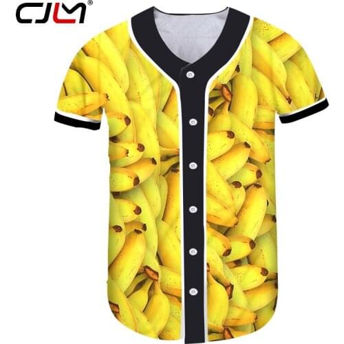 CJLM Mens Hot Sale Winter Baseball Shirt 3D Printed T-shirt Creative Fruit Banana Casual Creative Design Man Oversized Tshirt