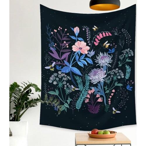 The Tapestry Flowers Tapestry Wall Hanging Scenery Butterfly Wall Carpets Room Hippie Wall Tapestry Blanket Psychedelic Tapestry