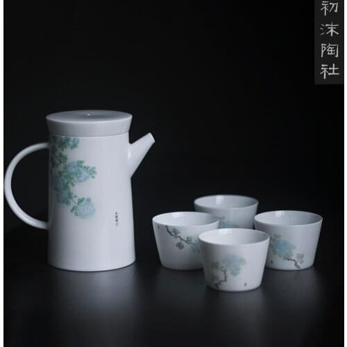 Hall household hand-painted cold water cup cold water high temperature resistant ceramic kettle set of large capacity