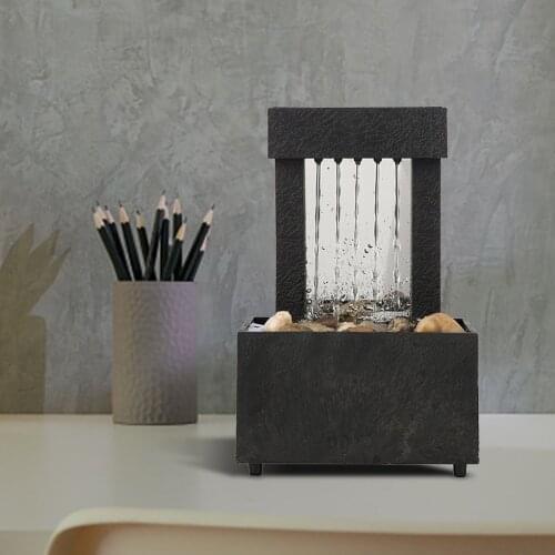 Indoor Water Fountain Desktop Ornaments Flowing Water Waterfall Home Office Teahouse Workmanship Wealth Decor