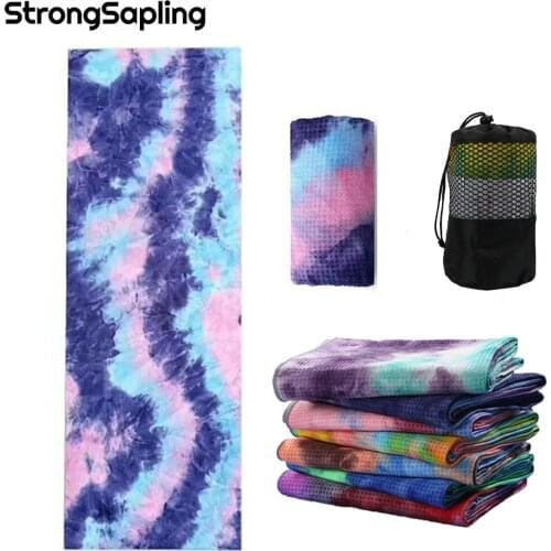 Non Slip Yoga Mat Cover Towel Anti Skid Microfiber Printed Yoga Mat Tie-dye Sports Beach Swimming Quick-Drying Towel 63 * 183cm