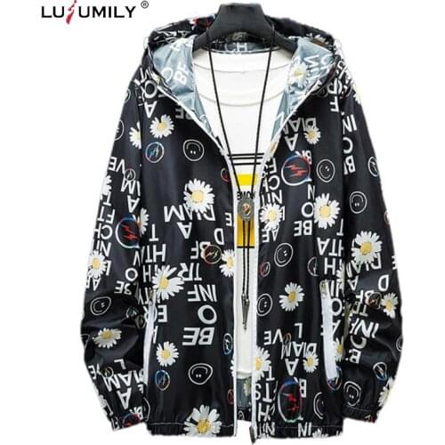 Lusumily New 2021 Summer Windbreaker Women Sports Track Thin Jacket Daisy Print Coat Female Daily Blouse Spring Lady Jacket Tops
