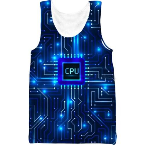New Fashion Chip Vest Mens 3d Print Electronic Sleeveless Men Women Custom Tank Top V20