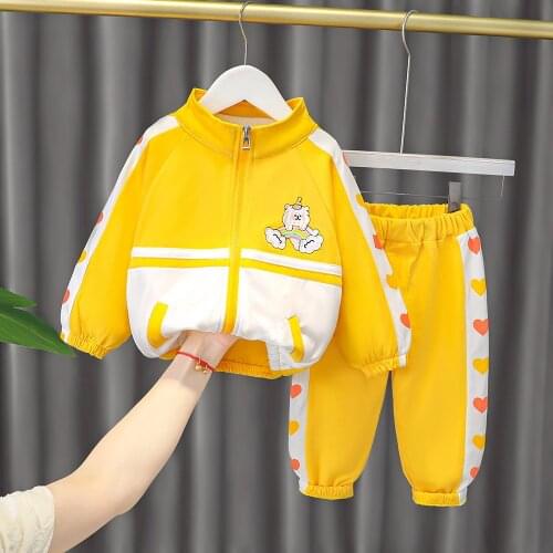 Childrens new western style spring and autumn clothes cute girls 0-4 years old two-piece fashion casual baby suit childrens cl
