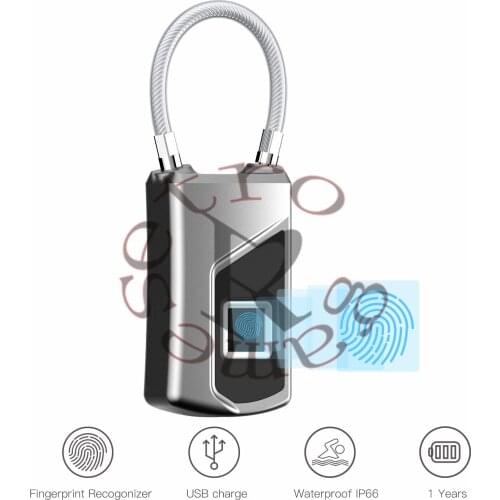NEW L1 USB Rechargeable Smart Keyless Fingerprint Lock Waterproof Lock,free shipping