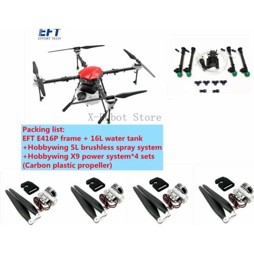 NEW EFT E416P 16L 16kg Agricultural spray drone frame four-axis Folding Quadcopter with Hobbywing X9 power system kit