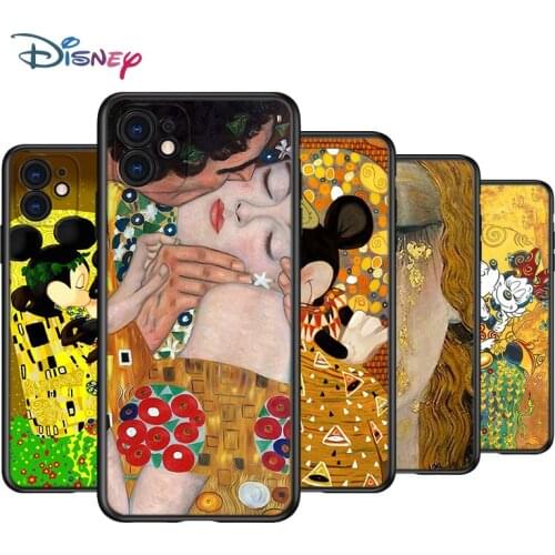 Kiss by Gustav Klimt Disney Silicone Black Cover For Apple IPhone 12 Mini 11 Pro XS MAX XR X 8 7 6S 6 Plus 5S SE Phone Case