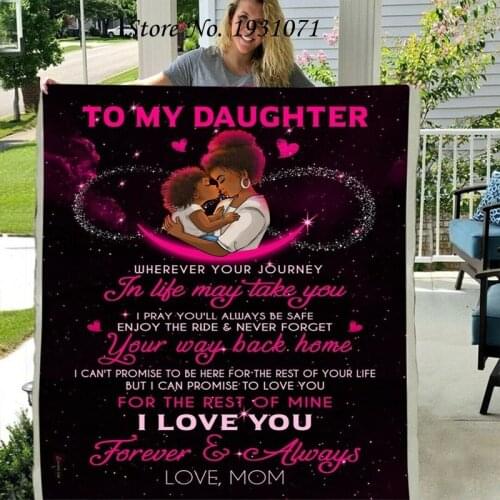Gift Letter To My Daughter 3D Printed Fleece Blanket for Beds Thick Quilt Fashion Throw Blanket From Love Mom L77