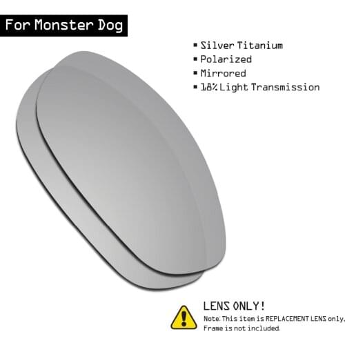 SmartVLT Polarized Sunglasses Replacement Lenses for Oakley Monster Dog - Silver Titanium
