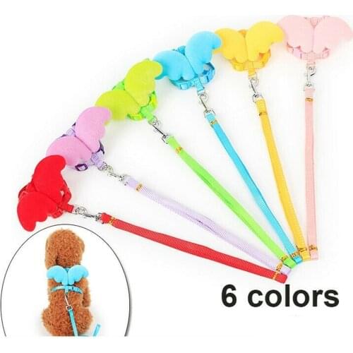 Dog Harness Leash Set Wings Cute Walk Nylon Small Cat Puppy Kitten Pet 6 Colors