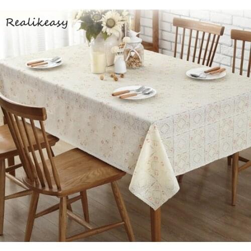 Rectangular Restaurant Thick Tablecloth Eurpoe PVC Waterproof Oilcloth Multi Functional Table Cloth For Outdoor and Home LFB123