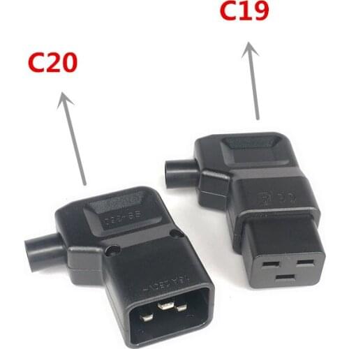 IEC320 Rewirable Socket PDU UPS 16A 250V, IEC320 C20 DIY Power Connector, Connet C19 Female Plug AC Adapter Black