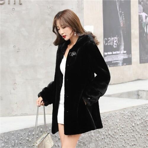 Luxury Real Mink Coat Female Natural Fur Winter Jacket Long Coats and Jackets Women Clothes 2020 MY